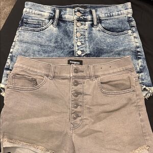 2 pack Express high rise Button-Up Shorts